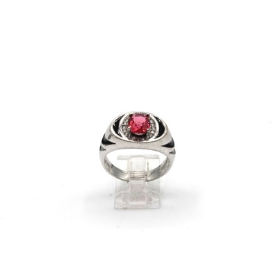 Red Onyx Silver Ring