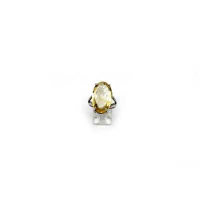 Big sized genuine Citrine stone ring in 925 Sterling Silver