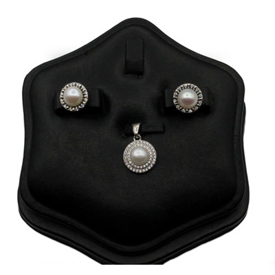 Genuine Fresh Water Cultured Pearl Silver Pendant Set
