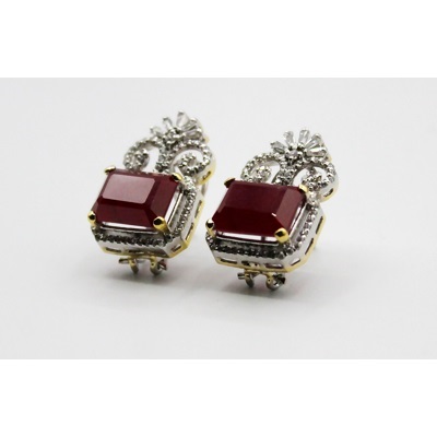 Brilliant Cut Shaped 925 Sterling Silver With Red Onyx