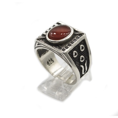 Turkish Ring Brown Onyx 925 Sterling Silver