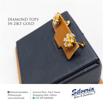 Diamond tops in 21kt Gold
