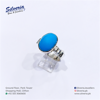 Natural Feroza ring in 925 Sterling Silver