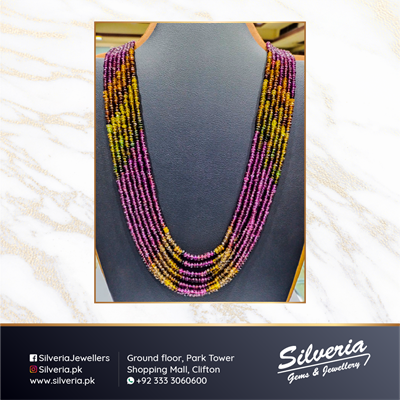 Natural Sapphire Necklace Strand with 7 strings