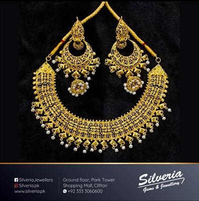 Gold plated 925 Sterling Silver Necklace Set