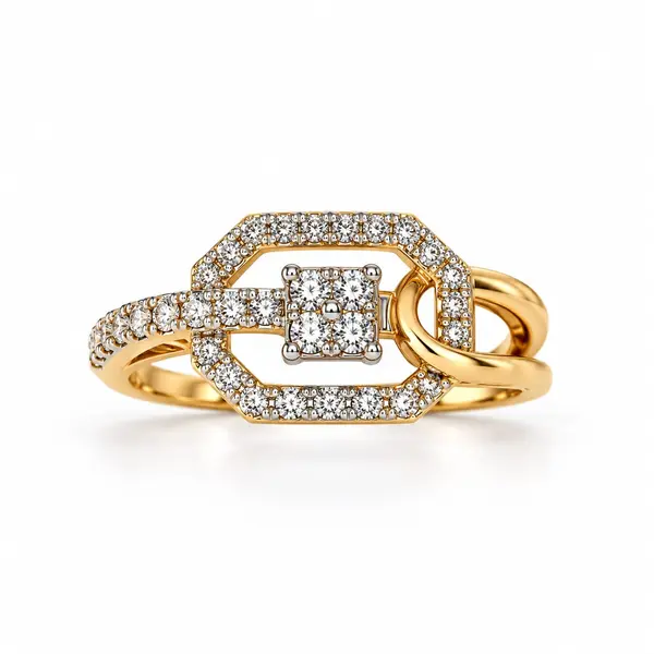 Natural Diamond ring in 18kt Gold