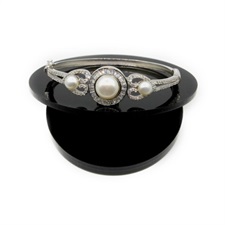 Genuine Fresh Water Cultured Pearls And Zircon Bracelet In 925 Sterling Silver