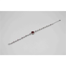 Beautiful heart bracelet with red and white zircon