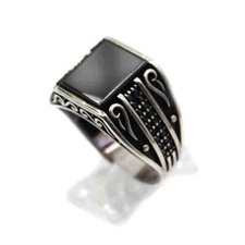 Turkish Ring Black Onyx 925 Sterling Silver