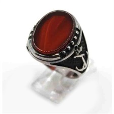 Turkish Ring Brown Onyx 925 Sterling Silver