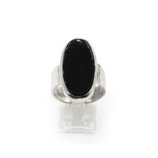 Black Onyx Silver Ring