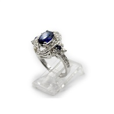 Beautiful Blue Zircon Covered By White Zircon Ring