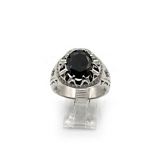 Black Onyx Silver Ring