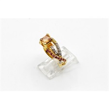 Adorable Centered Champagne Zircon Ring