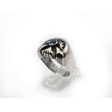 Blue Zircon Silver Ring For Gents