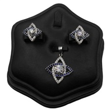 Adorable Blue And White Colored Zircon Silver Pendant Set