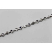 Beautiful bracelet with blue and white zircon
