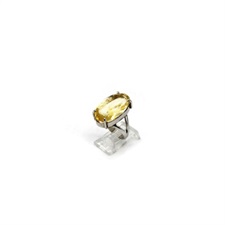 Big sized genuine Citrine stone ring in 925 Sterling Silver