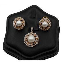 Genuine Fresh Water Cultured Pearl Silver Pendant Set