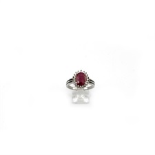 Natural ruby ring in 925 Sterling Silver