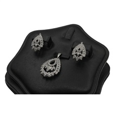 Brilliant Cut Shaped Silver Pendant Set