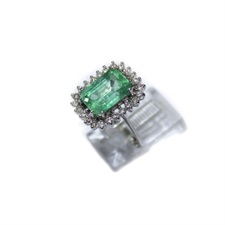 Natural Panjshir And Diamond Ring In 18kt Whit Gold