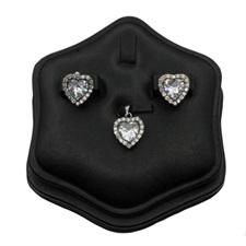 Heart Shaped Beautiful Silver Pendant Set