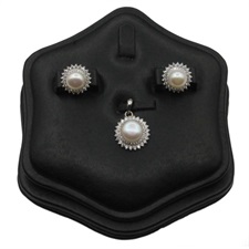 Genuine Fresh Water Cultured Pearl Silver Pendant Set