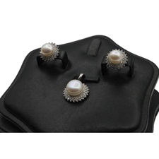 Genuine Fresh Water Cultured Pearl Silver Pendant Set