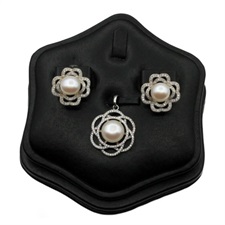 Beautiful Genuine Fresh Water Cultured Pearl Silver Pendant Set
