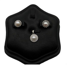 Genuine Fresh Water Cultured Pearl Silver Pendant Set