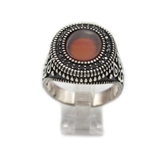 Turkish Ring Brown Onyx 925 Sterling Silver