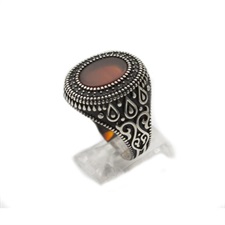 Turkish Ring Brown Onyx 925 Sterling Silver
