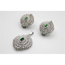 Beautiful Marquise Cut with Centre Green Zircon