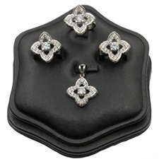 White Zircon Silver Pendant Set