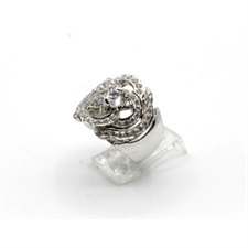 Beautiful White Zircon Ring In 925 Sterling Silver