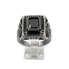 Turkish Ring Black Onyx 925 Sterling Silver