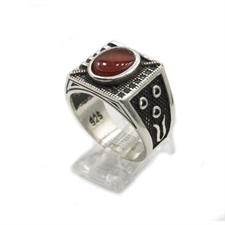 Turkish Ring Brown Onyx 925 Sterling Silver