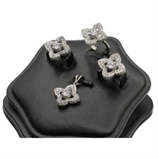 White Zircon Silver Pendant Set