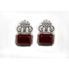 Brilliant Cut Shaped 925 Sterling Silver With Red Onyx