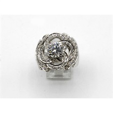 Beautiful White Zircon Ring In 925 Sterling Silver