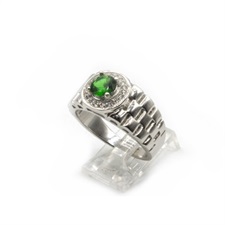 Green Zircon Silver Ring