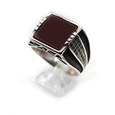 Turkish Ring Brown Onyx 925 Sterling Silver