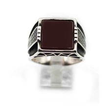 Turkish Ring Brown Onyx 925 Sterling Silver