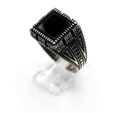 Turkish Ring Black Onyx 925 Sterling Silver