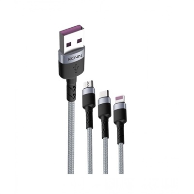 Ronin R-310 2.4A Braided Charging Cable For iPhone