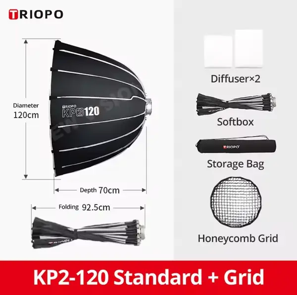 Triopo KP2 120cm Parabolic Softbox Bowens Mount 