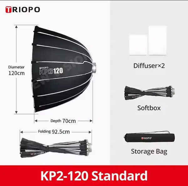 Triopo KP2 120cm Parabolic Softbox Bowens Mount 