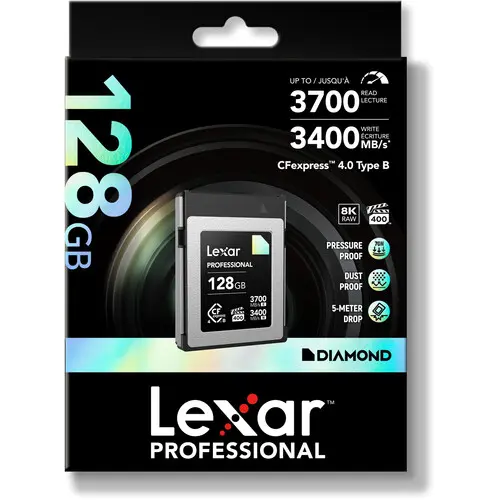 Lexar 128GB Professional DIAMOND CFexpress 4.0 Type B Memory Card