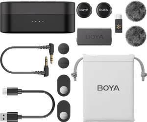 BOYA BOYALINK 3 AI-Powered 2-Person Wireless Microphone System for Cameras and Mobile Devices (2.4 GHz)